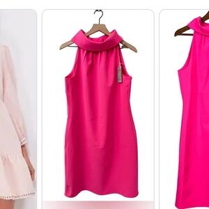 Sail to sable size medium hot pink button back dress